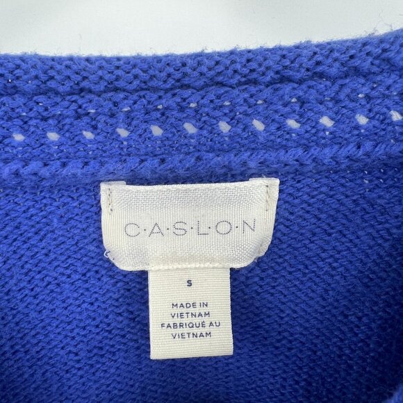Caslon Merino Wool Blend Blue Pullover Sweater Women's Small - Picture 2 of 4